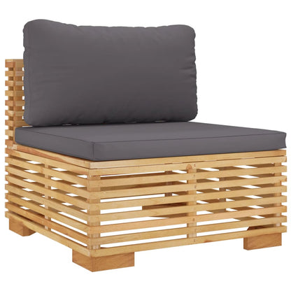 vidaXL Salon de jardin 4 pcs avec coussins Bois de teck massif