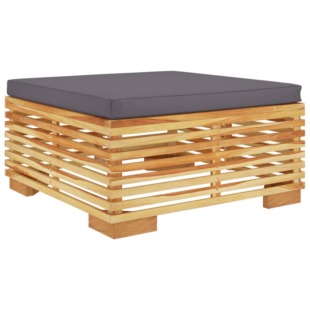 vidaXL Salon de jardin 4 pcs avec coussins Bois de teck massif