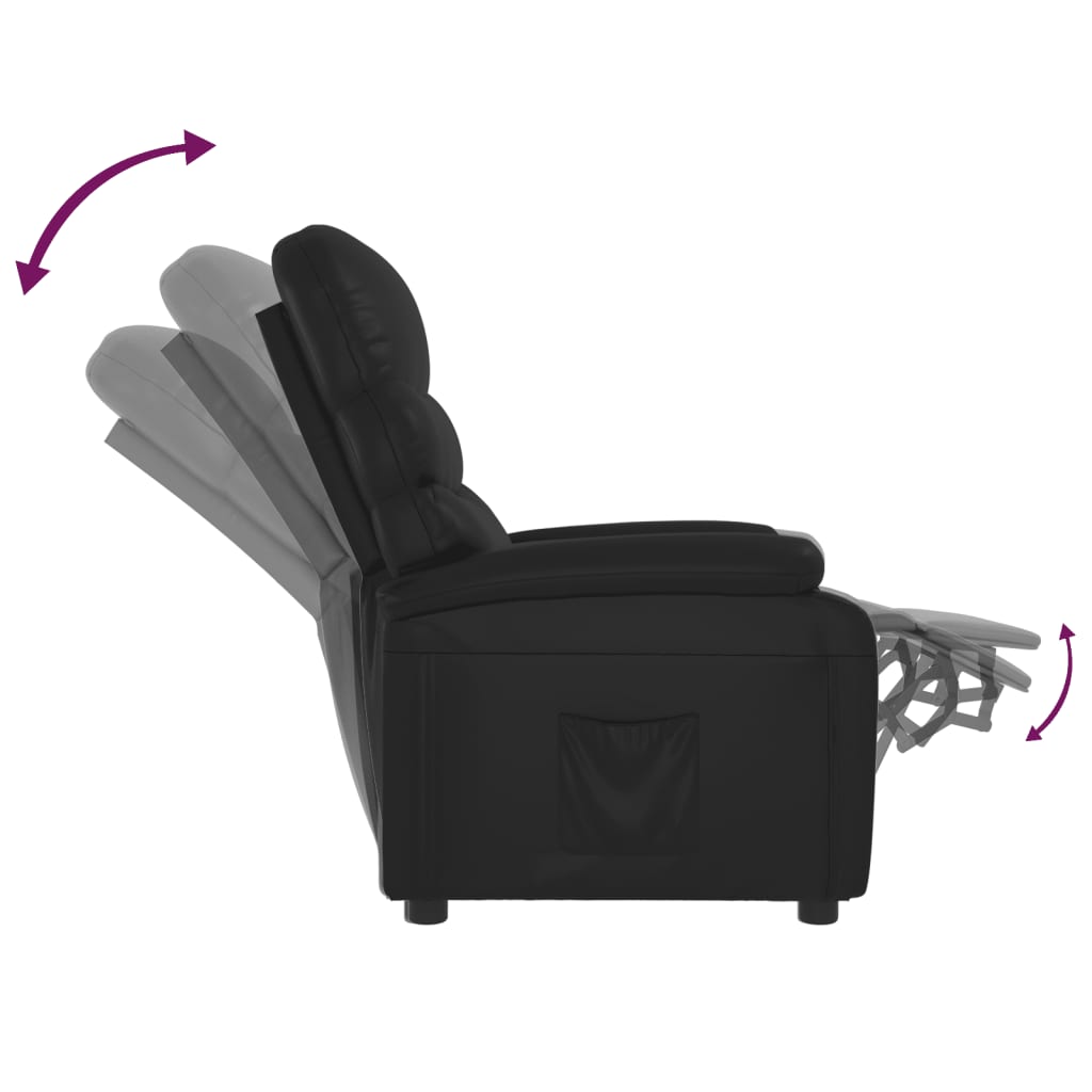 vidaXL Relaxsessel Schwarz Kunstleder