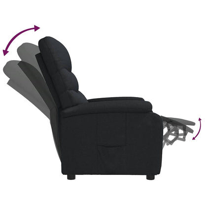 vidaXL Fauteuil de relaxation noir en tissu