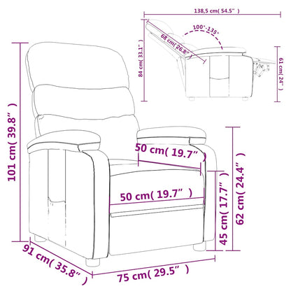 vidaXL Fauteuil de relaxation noir en tissu