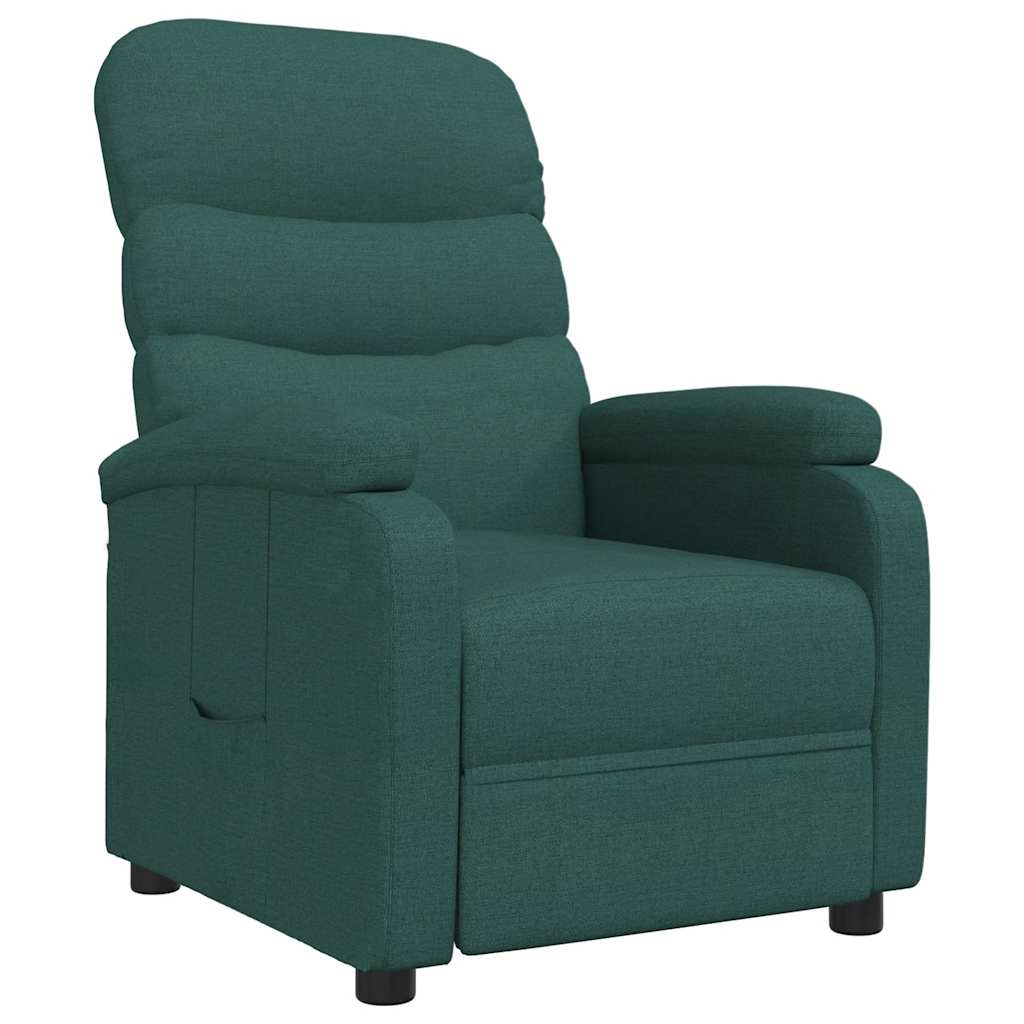 vidaXL Fauteuil relax vert foncé en tissu