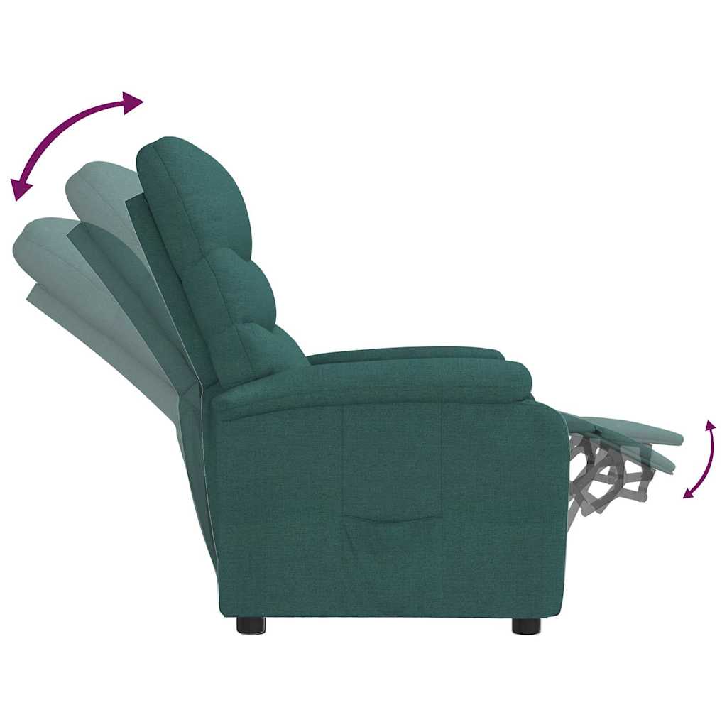 vidaXL Fauteuil relax vert foncé en tissu