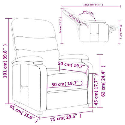 vidaXL Fauteuil relax vert foncé en tissu