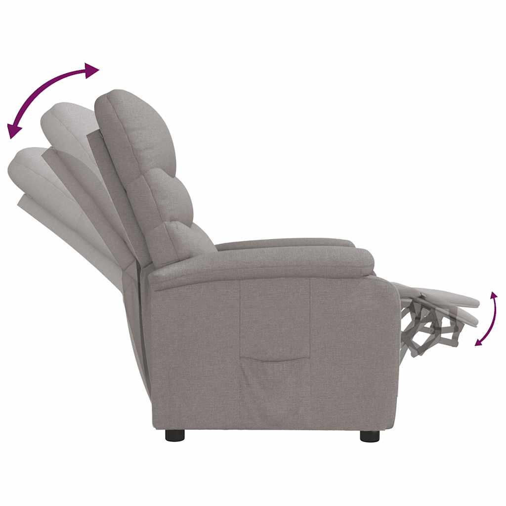 vidaXL Fauteuil relax Taupe Tissu