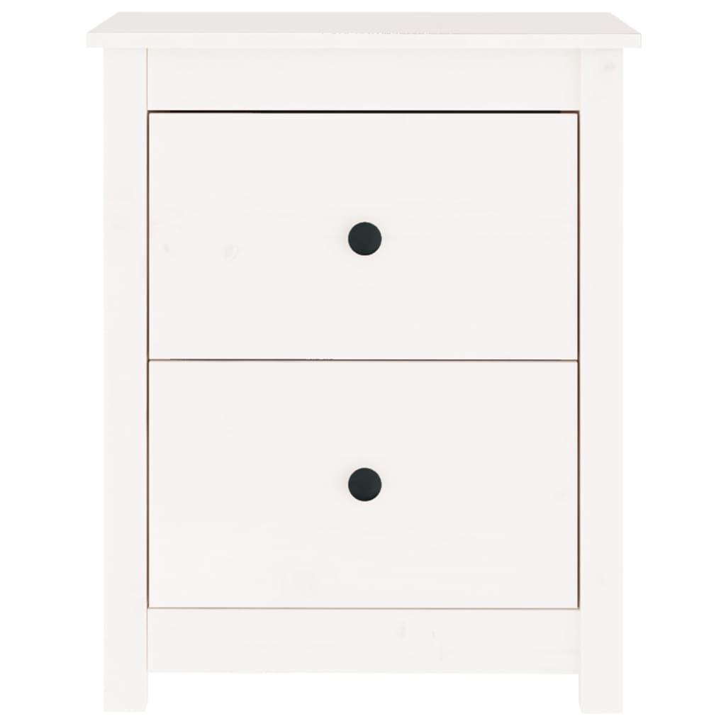 vidaXL Nachttisch Weiß 50x35x61,5 cm Massivholz Kiefer