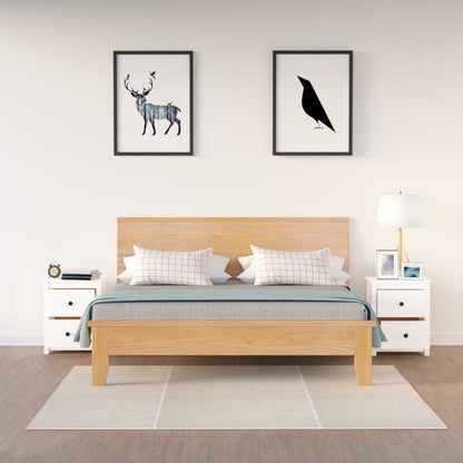 vidaXL Nachttische 2 Stk. Weiß 50x35x61,5 cm Massivholz Kiefer