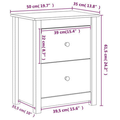 vidaXL Nachttisch Honigbraun 50x35x61,5 cm Massivholz Kiefer