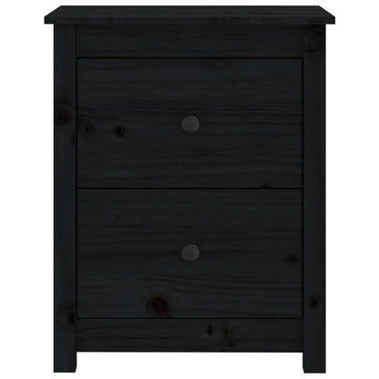 vidaXL Nachttische 2 Stk. Schwarz 50x35x61,5 cm Massivholz Kiefer