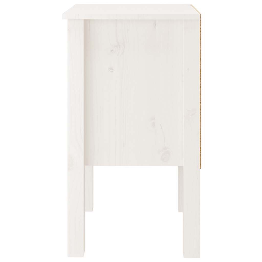 vidaXL Nachttisch Weiß 40x35x61,5 cm Massivholz Kiefer
