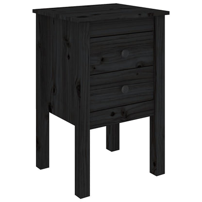 vidaXL Nachttische 2 Stk. Schwarz 40x35x61,5 cm Massivholz Kiefer