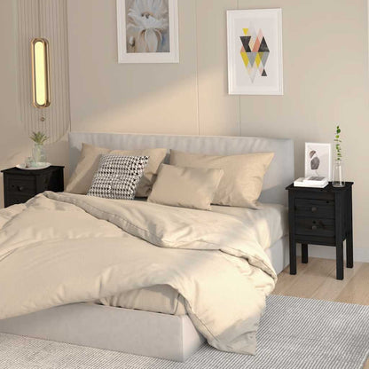 vidaXL Nachttische 2 Stk. Schwarz 40x35x61,5 cm Massivholz Kiefer