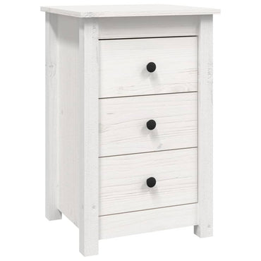 vidaXL Table de chevet blanche 40x35x61,5 cm Bois de pin massif