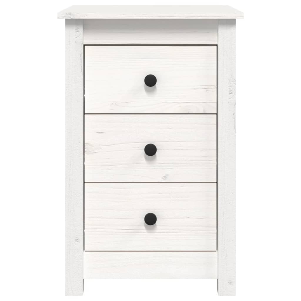 vidaXL Table de chevet blanche 40x35x61,5 cm Bois de pin massif