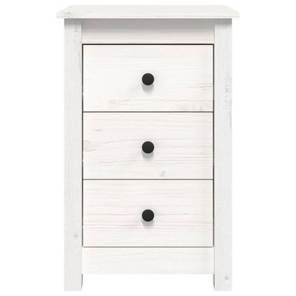vidaXL Table de chevet blanche 40x35x61,5 cm Bois de pin massif