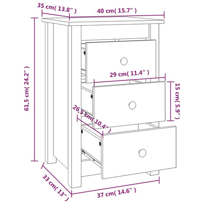 vidaXL Table de chevet blanche 40x35x61,5 cm Bois de pin massif