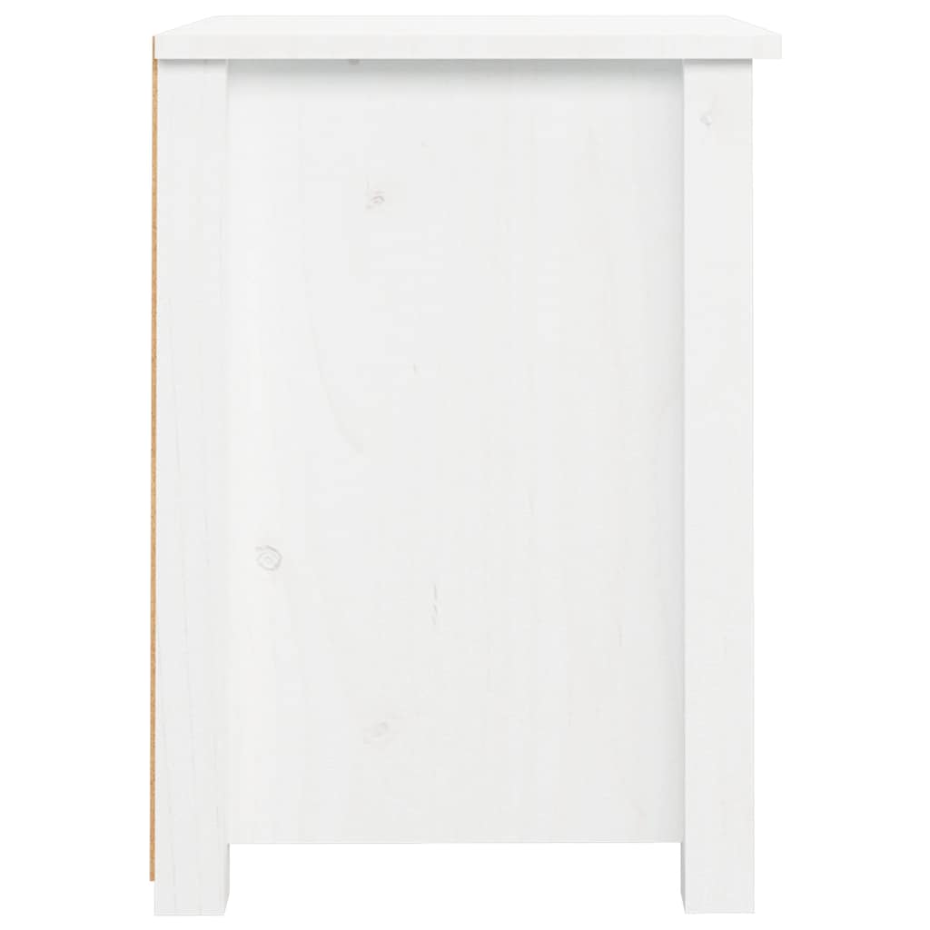 vidaXL Nachttisch Weiß 40x35x49 cm Massivholz Kiefer
