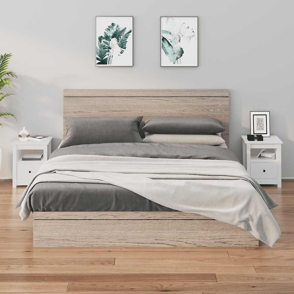 vidaXL Nachttische 2 Stk. Weiß 40x35x49 cm Massivholz Kiefer
