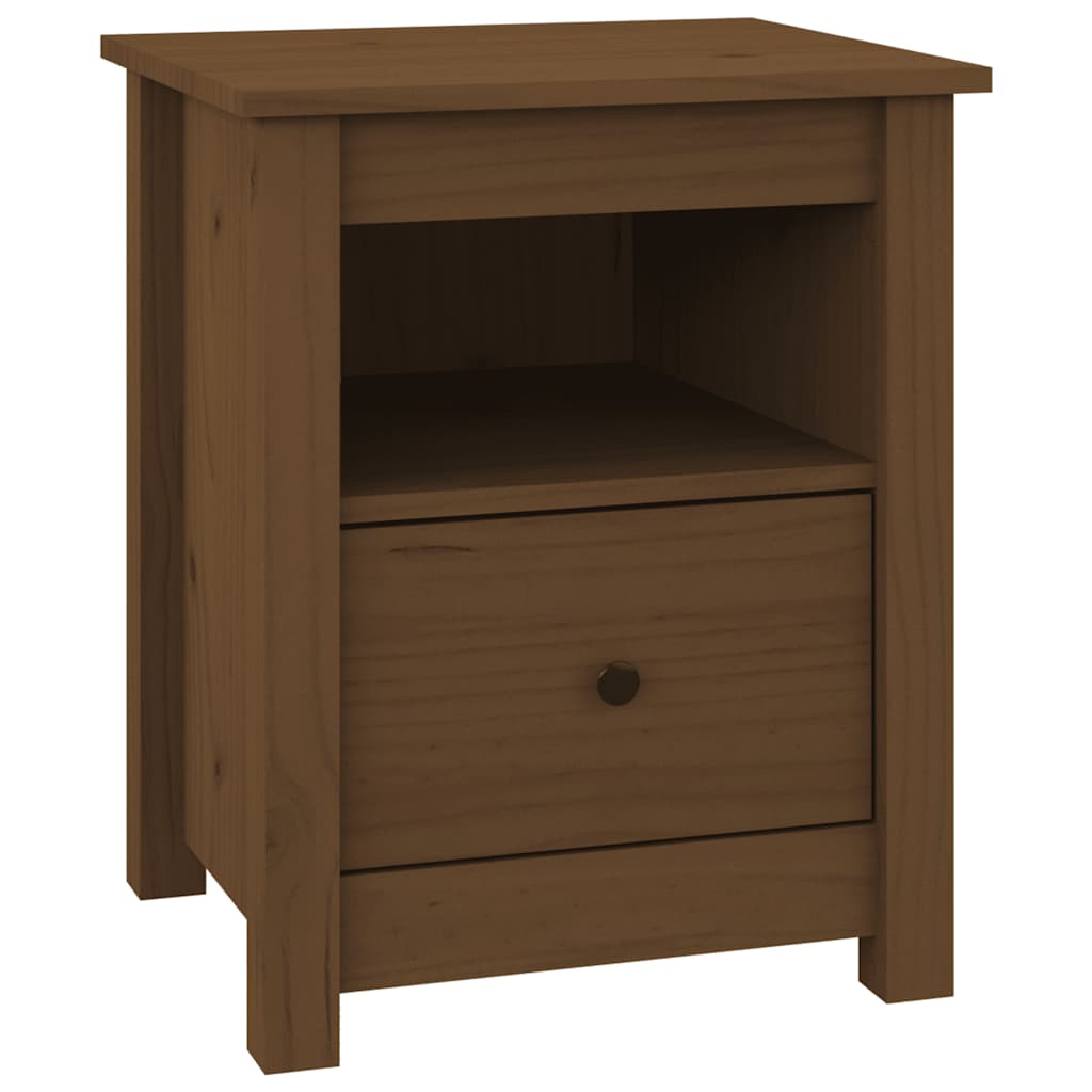 vidaXL Table de chevet marron miel 40x35x49 cm Bois de pin massif