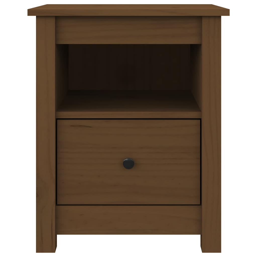vidaXL Table de chevet marron miel 40x35x49 cm Bois de pin massif