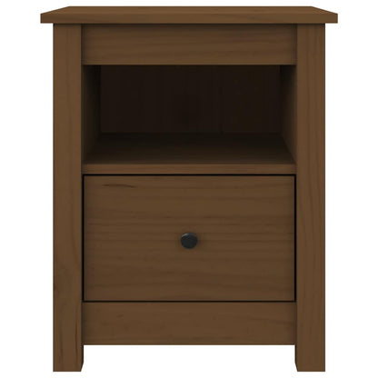 vidaXL Table de chevet marron miel 40x35x49 cm Bois de pin massif