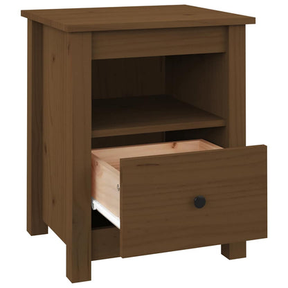 vidaXL Table de chevet marron miel 40x35x49 cm Bois de pin massif