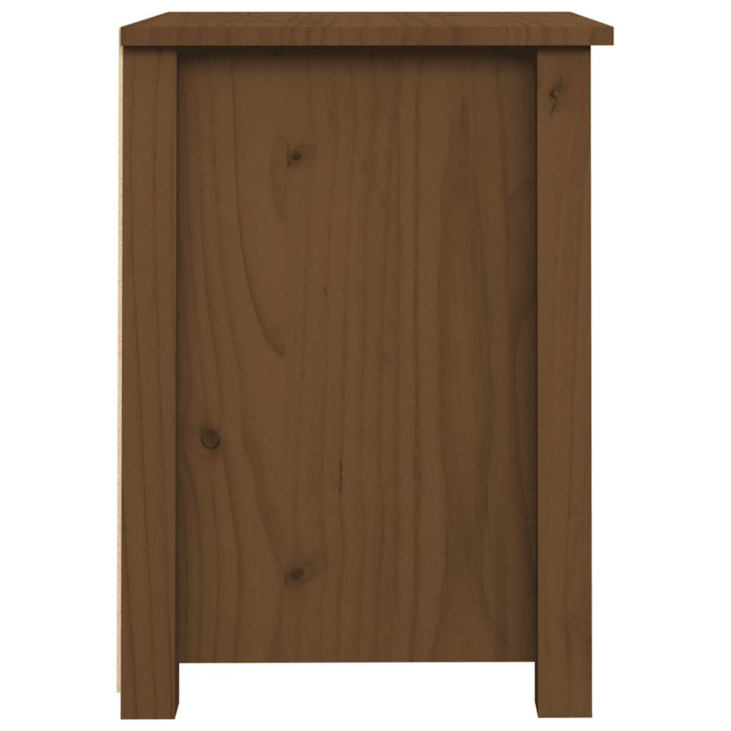 vidaXL Table de chevet marron miel 40x35x49 cm Bois de pin massif