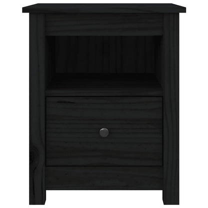 vidaXL Nachttische 2 Stk. Schwarz 40x35x49 cm Massivholz Kiefer