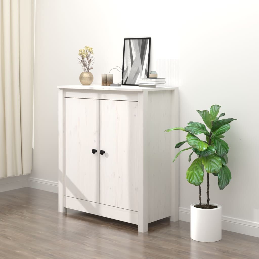 vidaXL Buffet blanc 70x35x80 cm Bois de pin massif