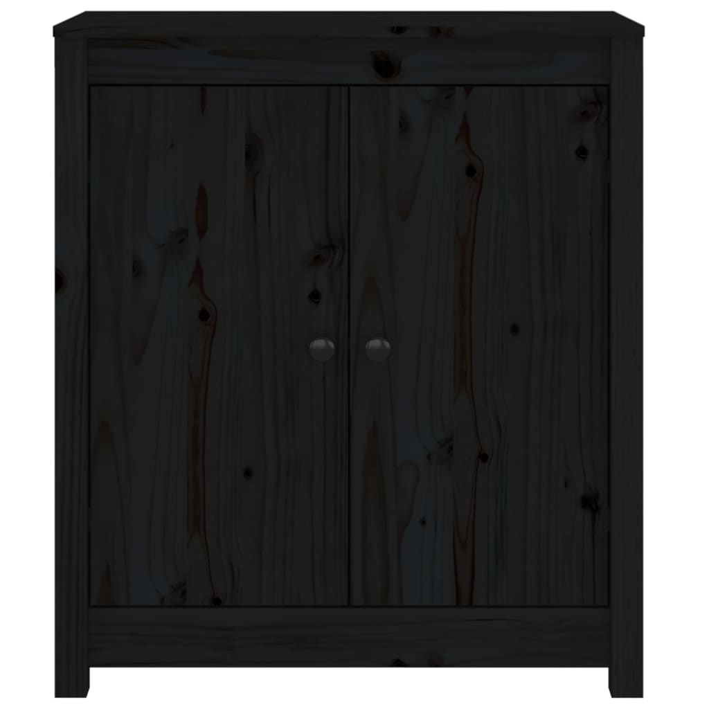 vidaXL Sideboard Schwarz 70x35x80 cm Massivholz Kiefer