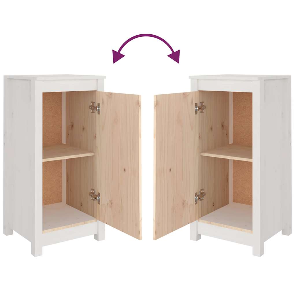 Sideboard Weiß 39x35x80 cm Massivholz Kiefer