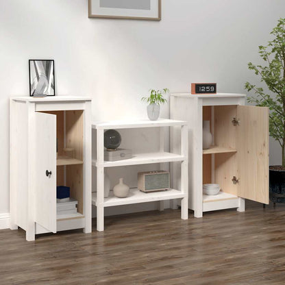 vidaXL Buffets 2 pcs Blanc 39x35x80 cm Bois de pin massif