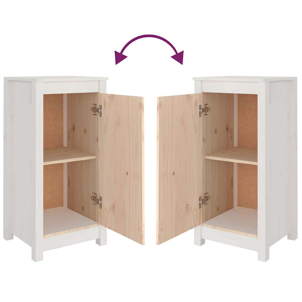 vidaXL Buffets 2 pcs Blanc 39x35x80 cm Bois de pin massif