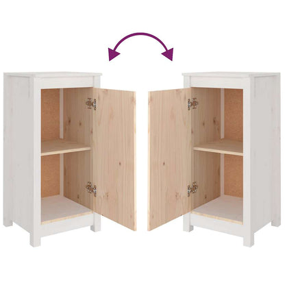 vidaXL Buffets 2 pcs Blanc 39x35x80 cm Bois de pin massif