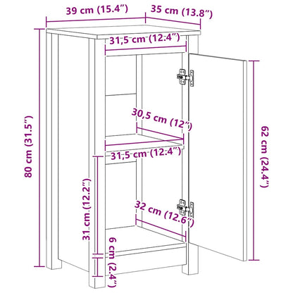 vidaXL Buffets 2 pcs Blanc 39x35x80 cm Bois de pin massif
