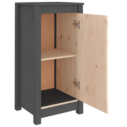 vidaXL Commodes 2 pcs Gris 39x35x80 cm Bois de pin massif