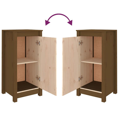 vidaXL Commodes 2 pcs Bois de pin massif marron miel 39x35x80 cm