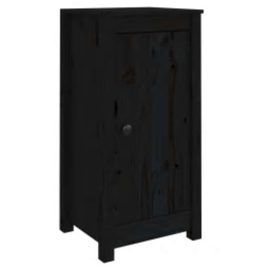 vidaXL Commodes 2 pcs Noir 39x35x80 cm Bois de pin massif