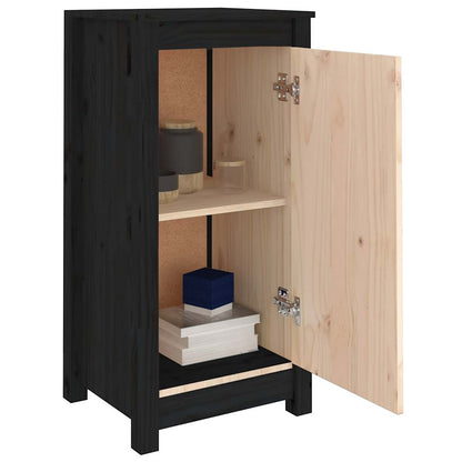 vidaXL Commodes 2 pcs Noir 39x35x80 cm Bois de pin massif