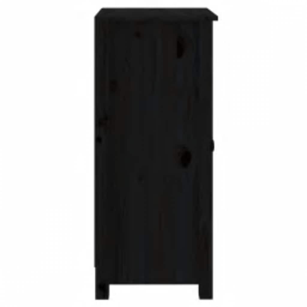 vidaXL Commodes 2 pcs Noir 39x35x80 cm Bois de pin massif