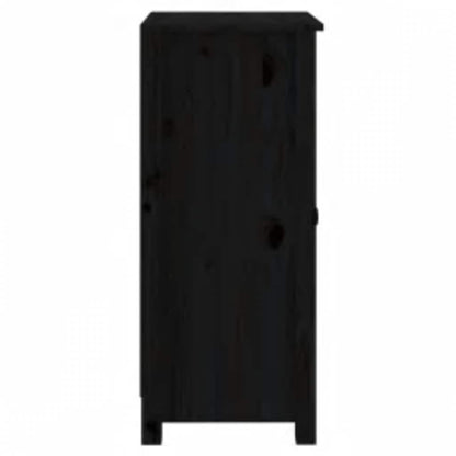 vidaXL Commodes 2 pcs Noir 39x35x80 cm Bois de pin massif