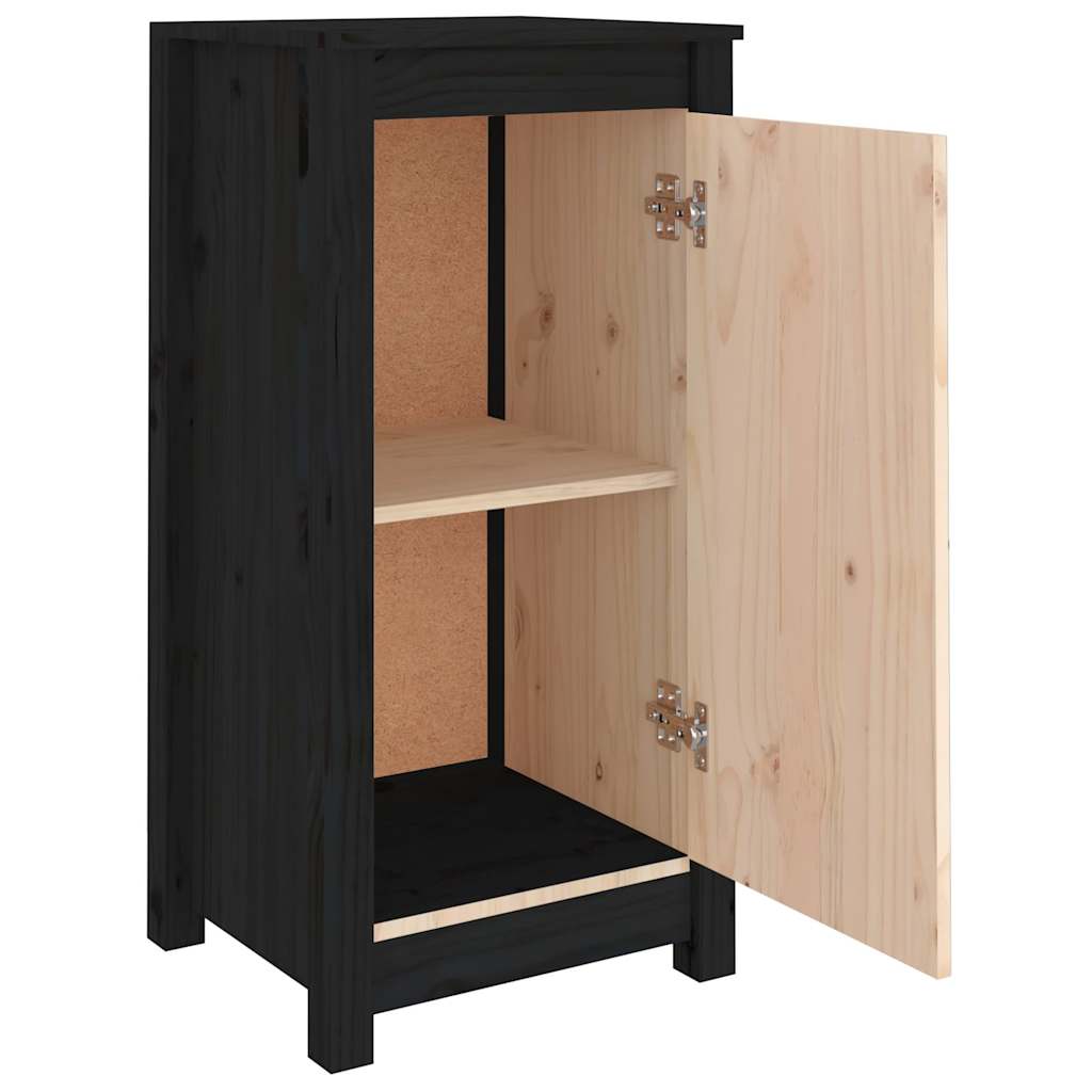 vidaXL Commodes 2 pcs Noir 39x35x80 cm Bois de pin massif