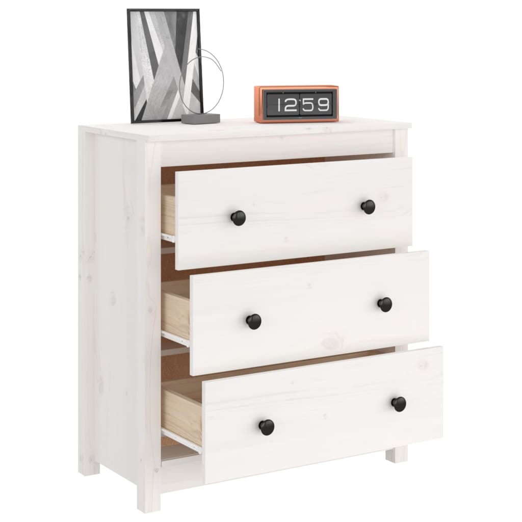 vidaXL Buffet blanc 70x35x80 cm Bois de pin massif
