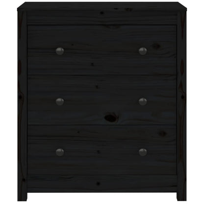 vidaXL Bahut noir 70x35x80 cm Bois de pin massif