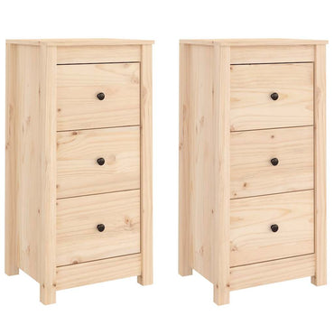 vidaXL Commodes 2 pcs 40x35x80 cm Bois de pin massif