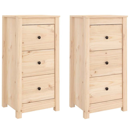 vidaXL Commodes 2 pcs 40x35x80 cm Bois de pin massif