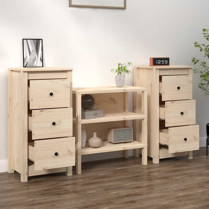 vidaXL Commodes 2 pcs 40x35x80 cm Bois de pin massif