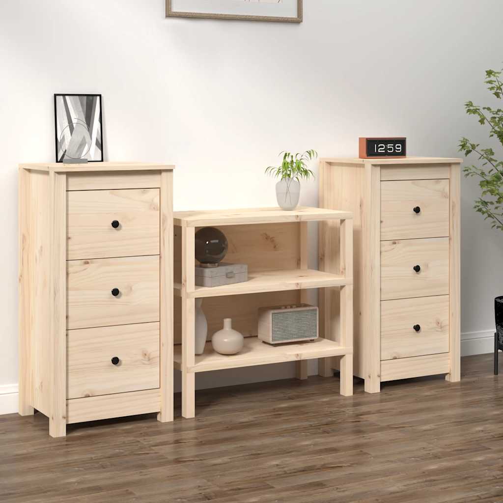 vidaXL Commodes 2 pcs 40x35x80 cm Bois de pin massif