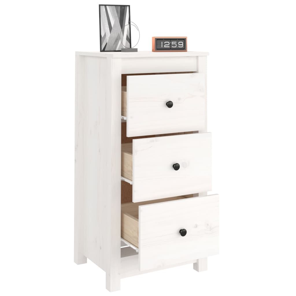 vidaXL Commode blanche 40x35x80 cm Bois de pin massif