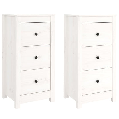 vidaXL Commodes 2 pcs Blanc 40x35x80 cm Bois de pin massif